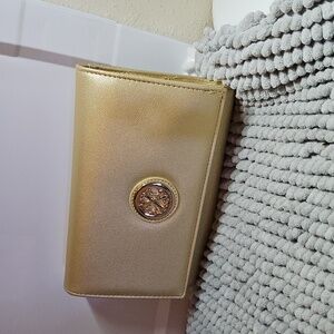 CXL By Christian Lacroix Gold Paris Caviar Clutch With Detachable Chain